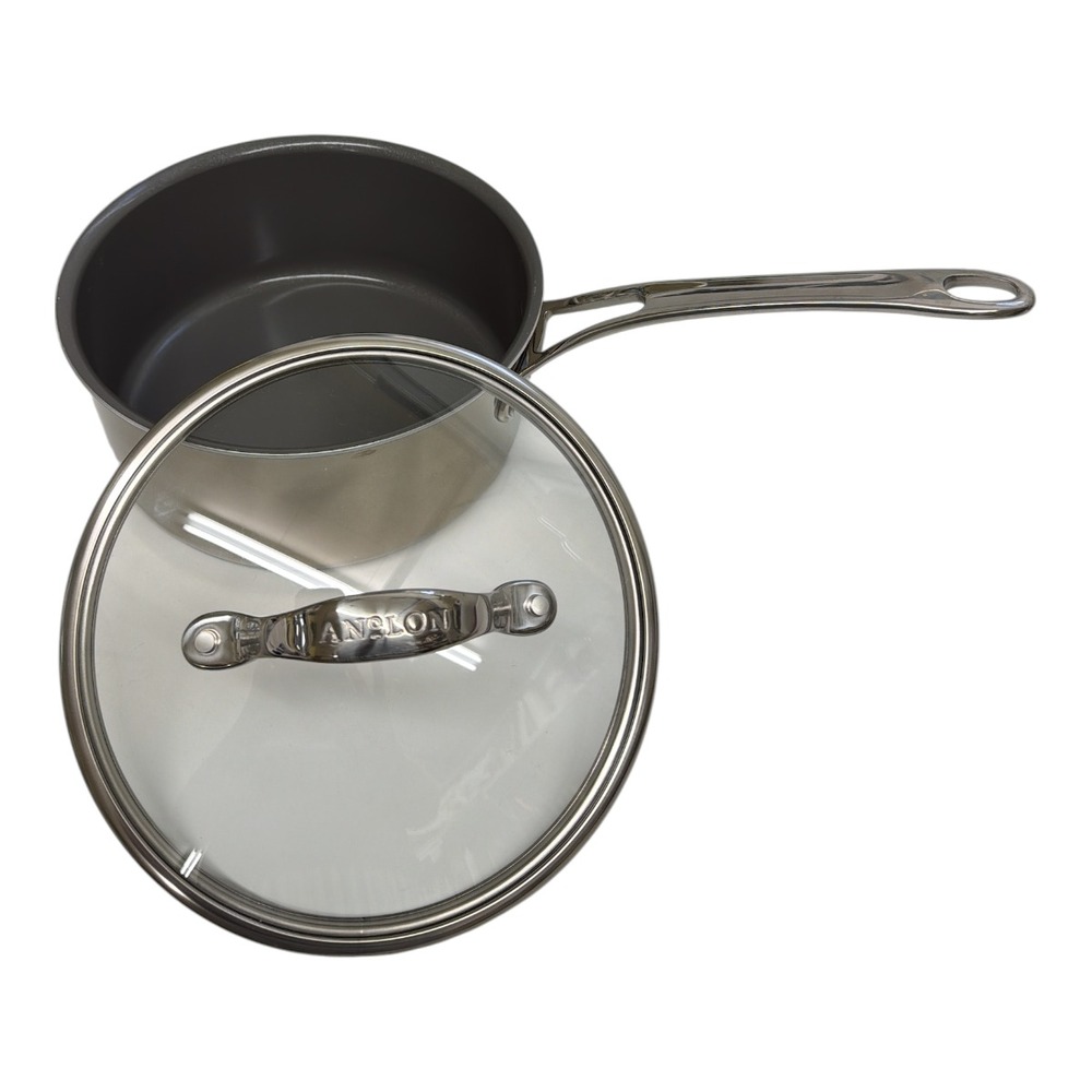 Anolon 3qt. Silver Stainless Steel Induction Pot with Lid QQQ25T EUC
